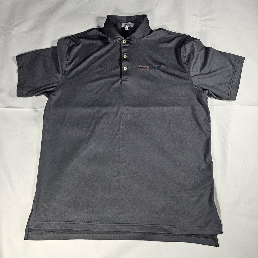Peter Millar Summer Comfort Polo Shirt Mens Large Gray Bennett & Pless Golf‎
